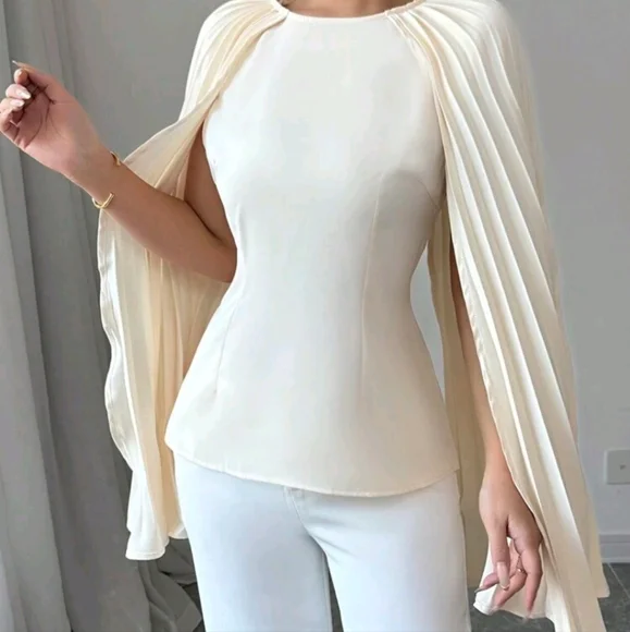 Women's Spring/Summer New Intellectual Queen Lady Style Pleated Draping - Picture 4 of 4